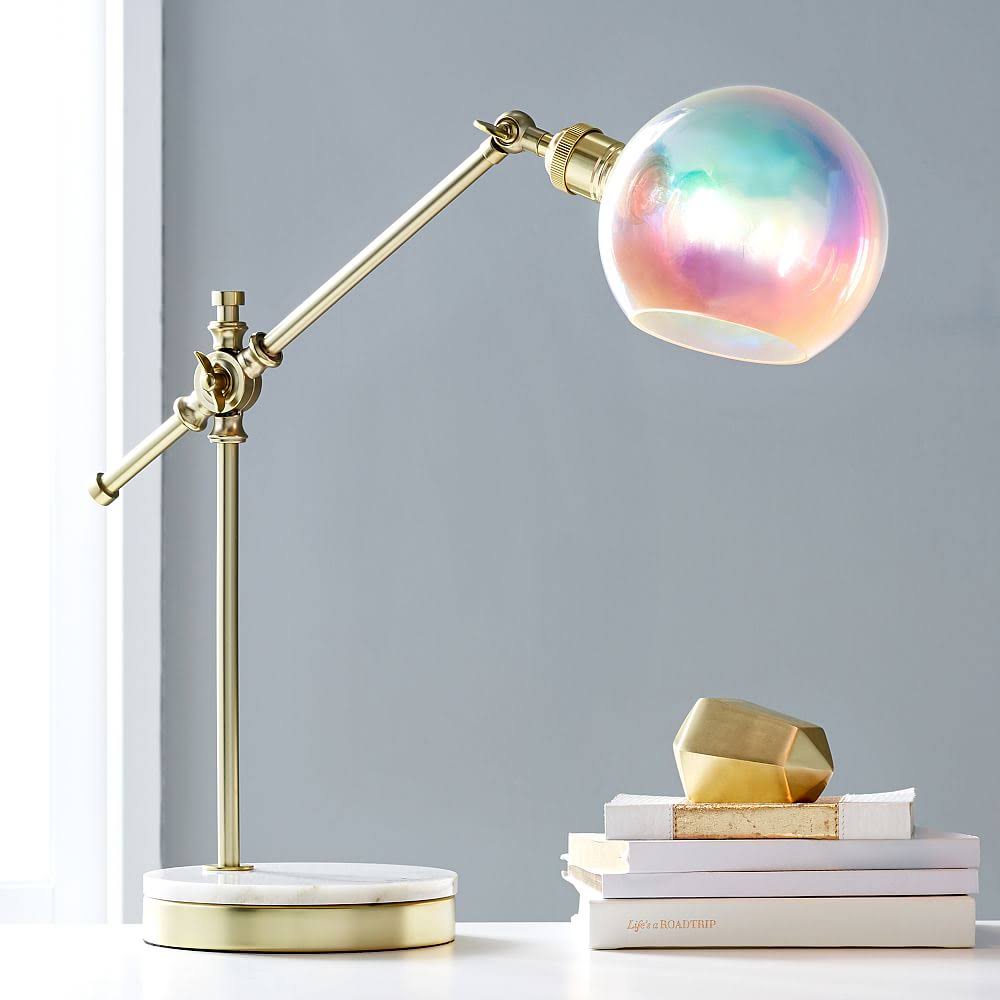 Iridescent Gold Marble Base Task Lamp Y362120