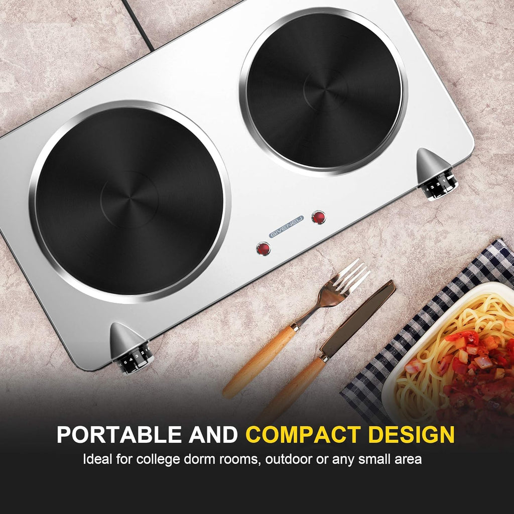 1800W Portable Electric Double Burner Hot Plate I306