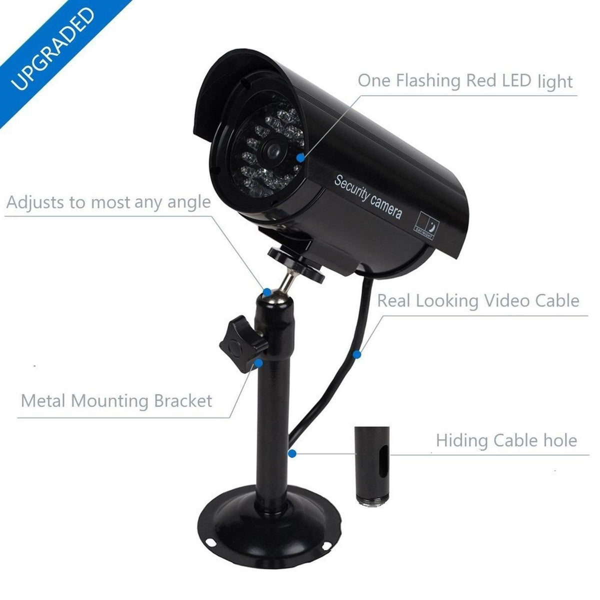 Dome Camera with LED Light and Warning Sticker B13514