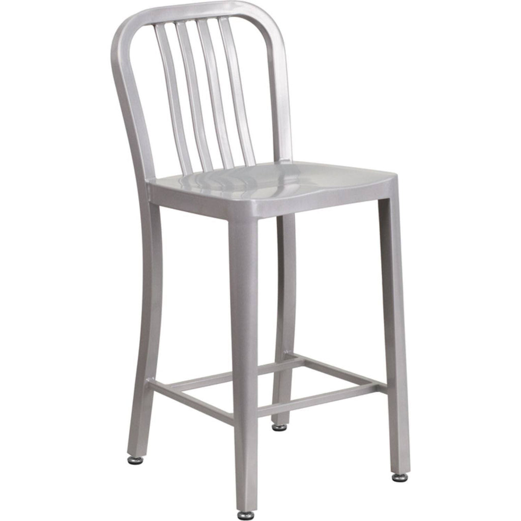 Silver Metal Counter Height Stool I52365