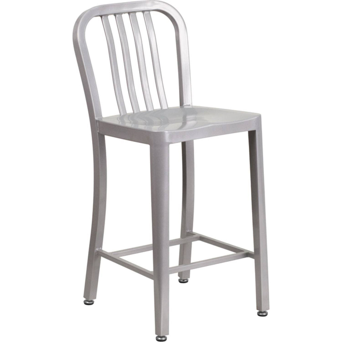 Silver Metal Counter Height Stool I52365