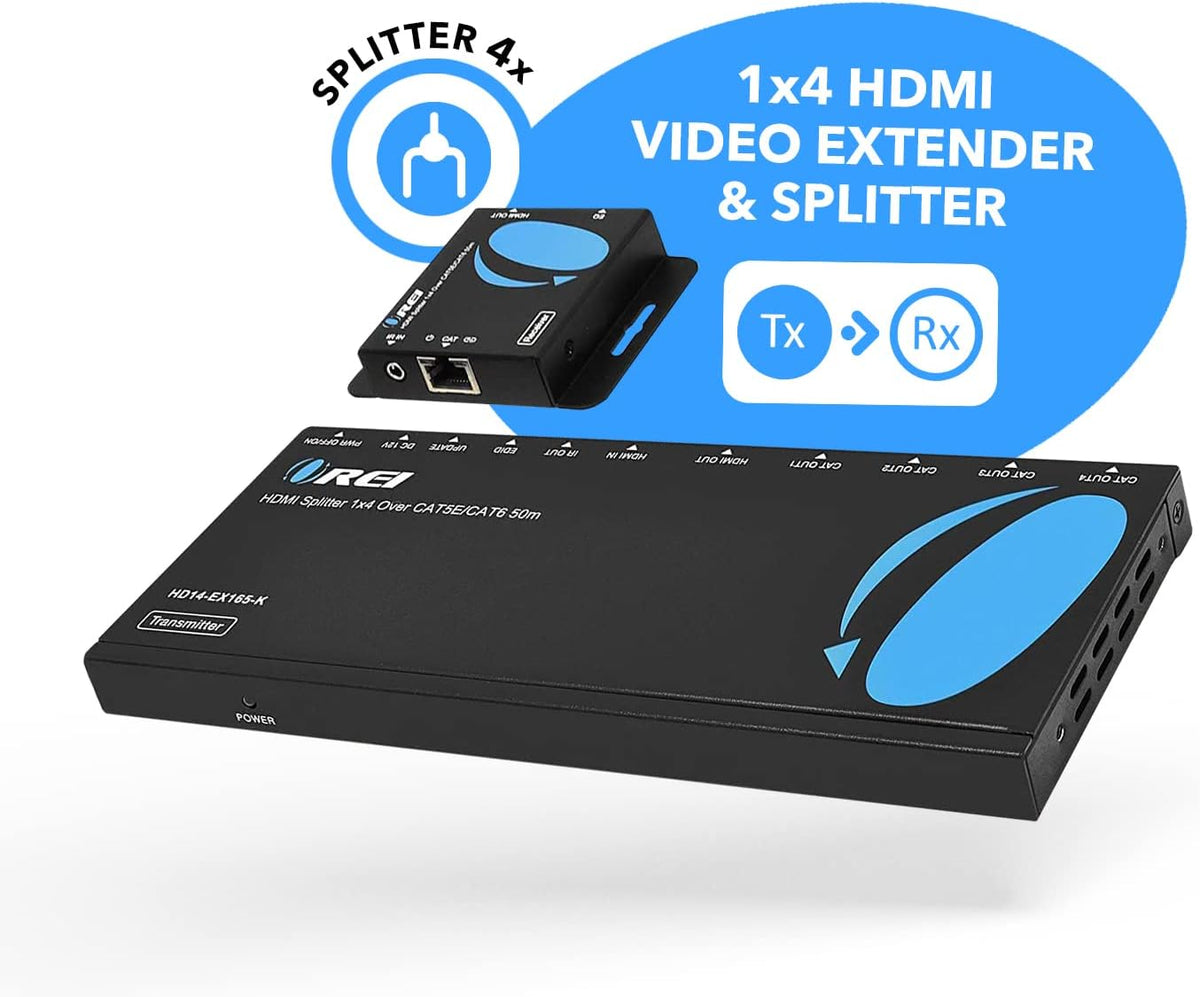 1x4 HDMI Extender Splitter over Single Cable CAT6/7 1080P with IR Remote A224275