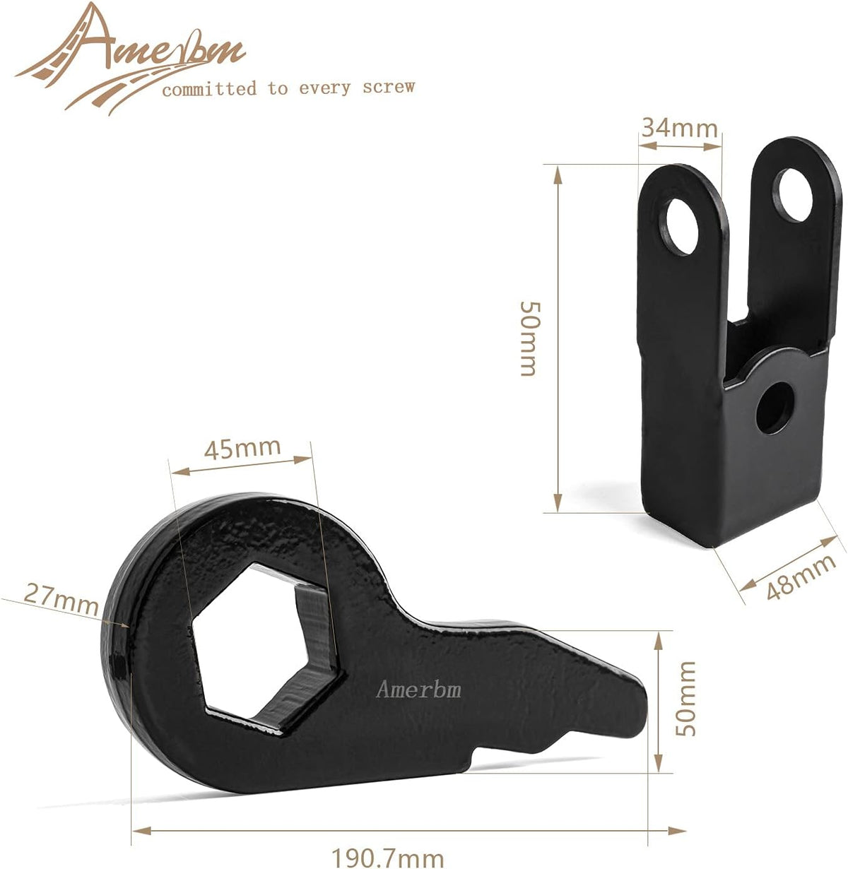 1-3 Inch Forged Steel Torsion Bar Keys with Shock Extenders Brackets Pack of 2 C513