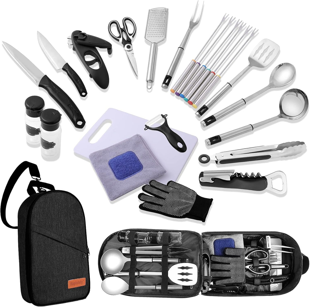 Camping Cooking Utensils Set with Cookware Bag F942