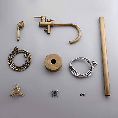 Freestanding Bathtub Faucet Antique Brass Waterfall Tub Filler A2751