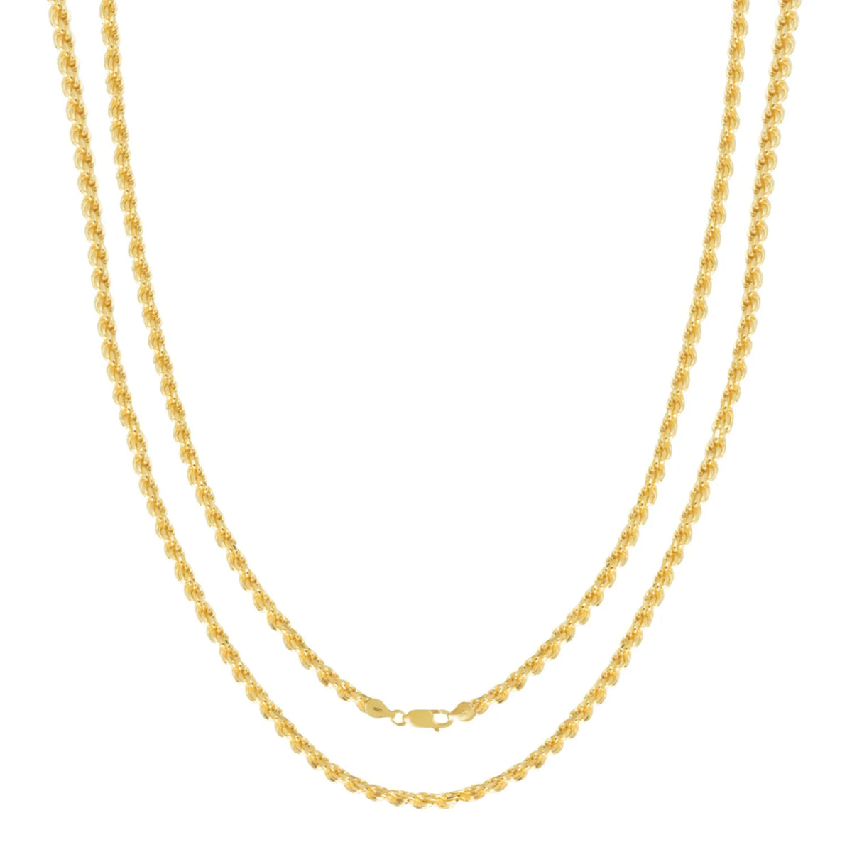 18 Inches Gold Plated Rope Chain Necklace B663757