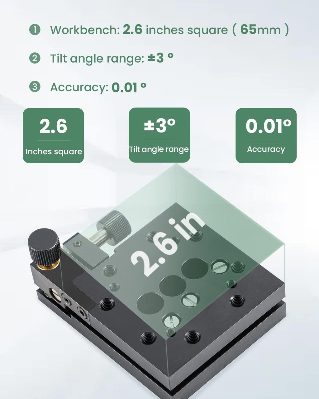2.6 inches 2-axis Manual Angle Tilt Table V19853