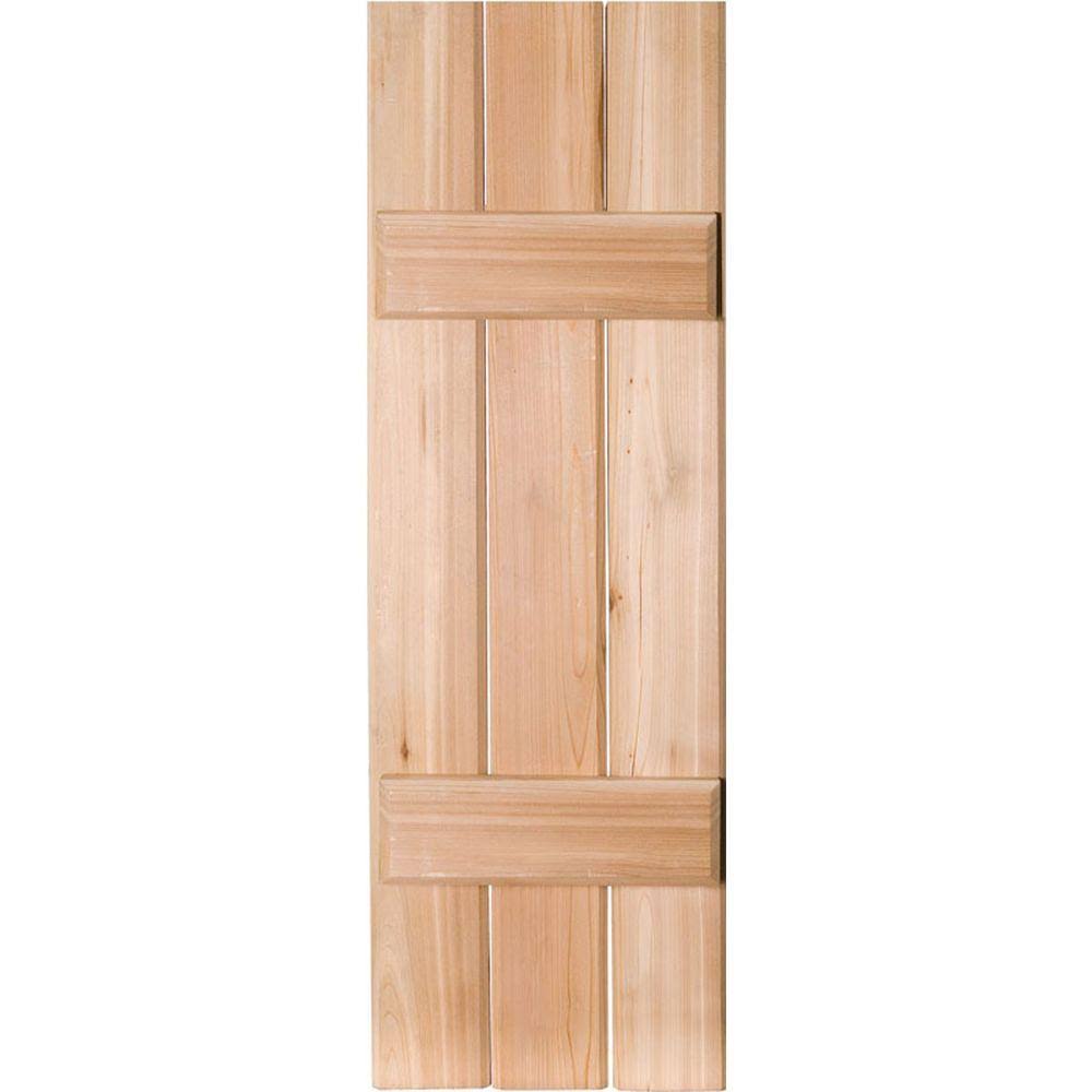 12x22 x 60x22 Real Wood Cedar Board-n-Batten Shutters (Per Pair), Unfinished M404