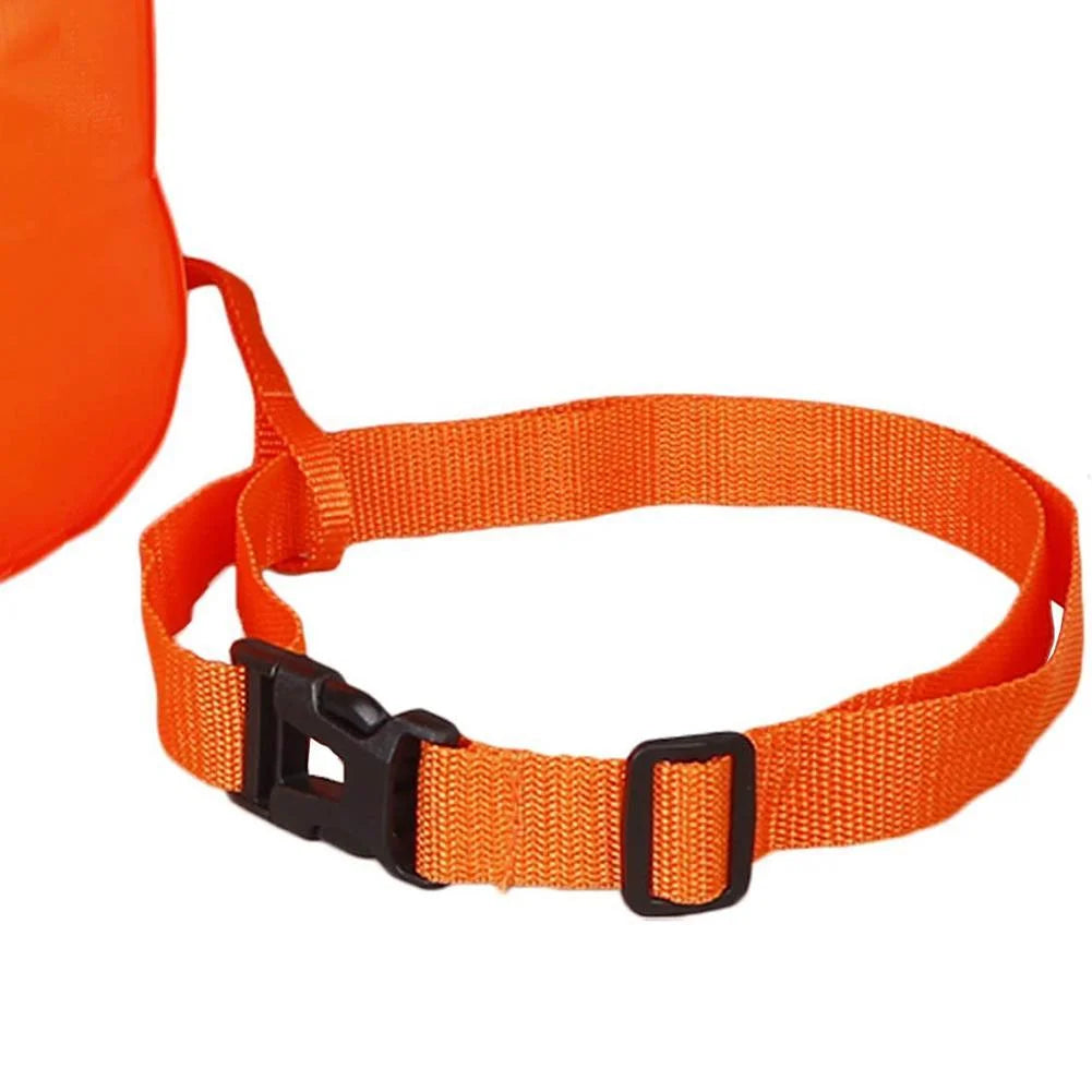 Inflatable Swimming Tow Float with Dry Pouch Orange F714