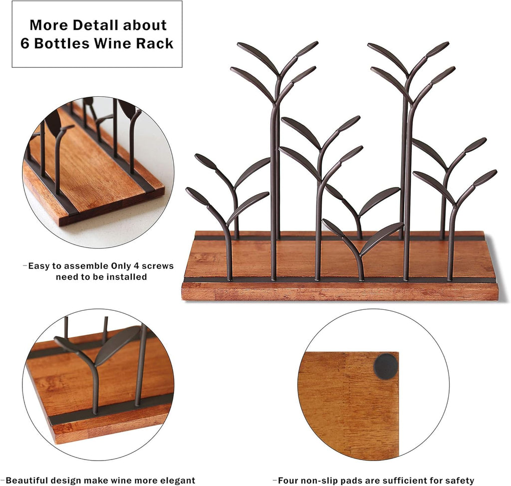 Wood & Metal Countertop Bottle Rack, Pack of 2 V18006