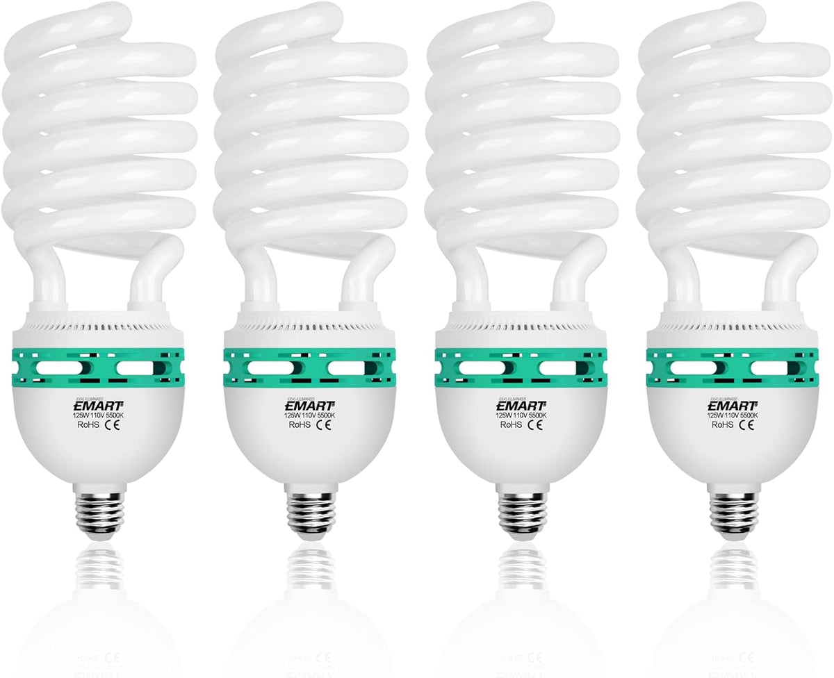 105 Watt Full Spectrum Photography Light Bulb 5500K CFL Daylight Balanced 4 Pack C88531