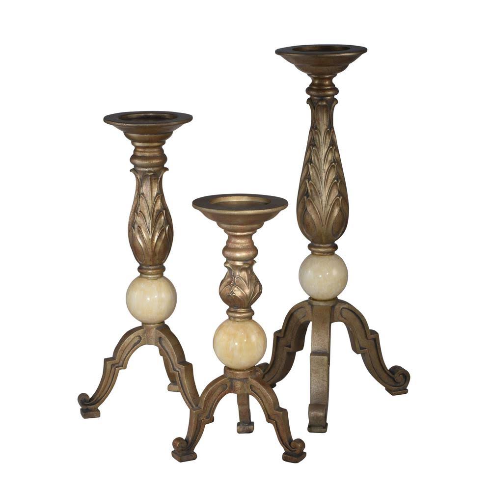 Antique Bronze Candle Holder Set G8861