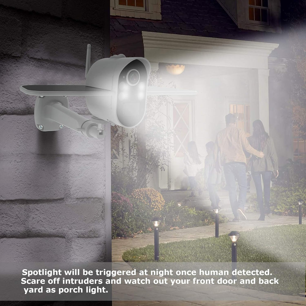 Wireless Outdoor Security Camera with Spotlight Color Night Vision and IP66 Waterproof H748700