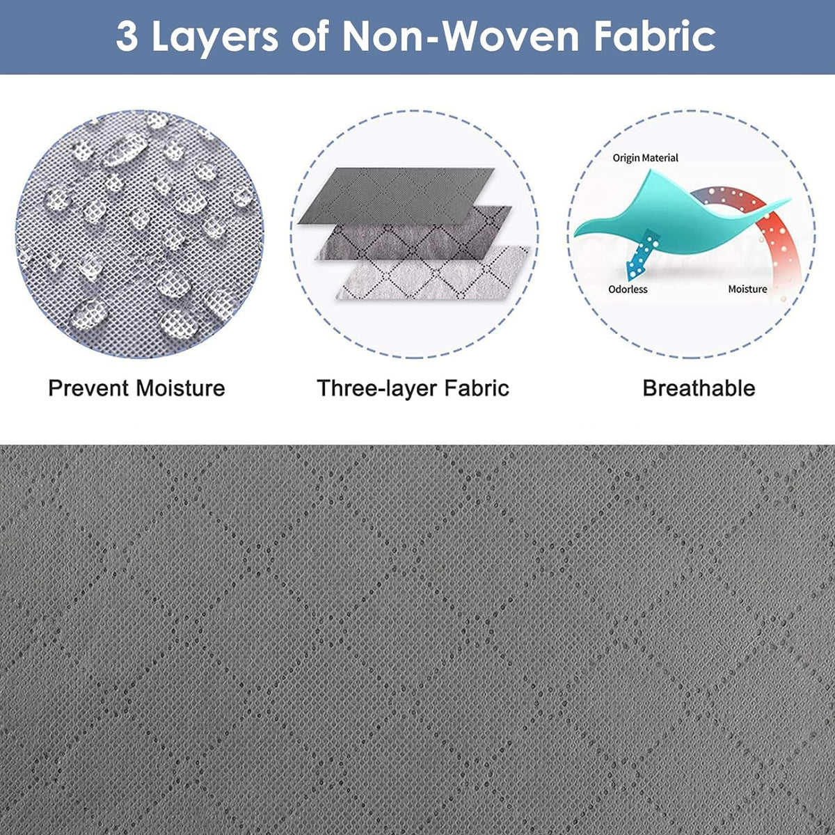 90L Under Bed Storage Bags 6 Pack Gray G475