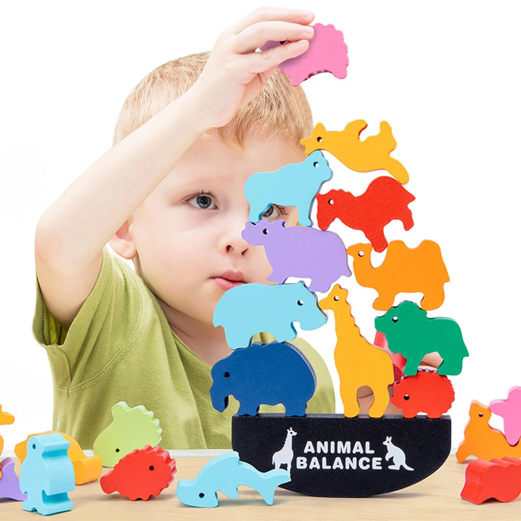 Wooden Building Blocks Balancing Board Games Learning Toys G54089