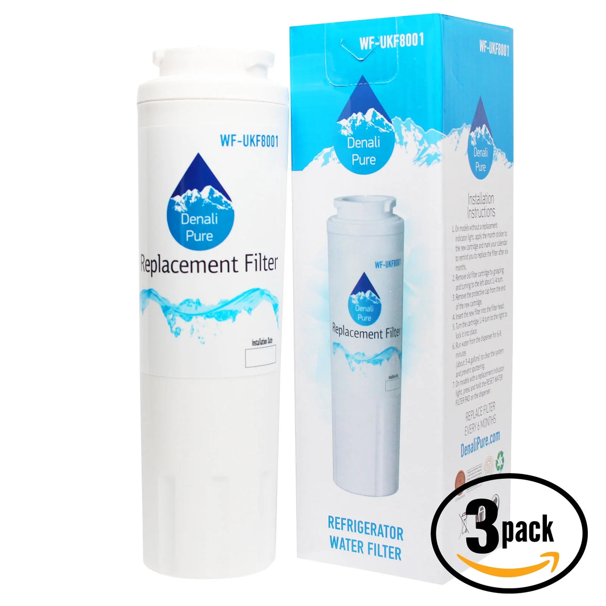 2-Pack Replacement Water Filter Cartridge for Refrigerator P198133