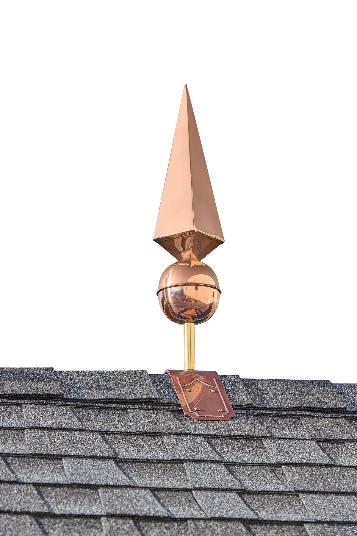 Bronze Finial with Decorative Copper Roof Mount U53099