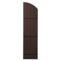 Terra Brown Polypropylene Plastic Arch Top Shutters Pair B539