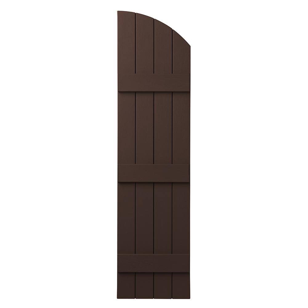 Terra Brown Polypropylene Plastic Arch Top Shutters Pair B539