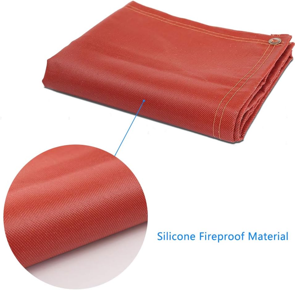 Fireproof Silicone Fire Pit Mat, Washable, 70”×58”, Pack of 2 Y68937
