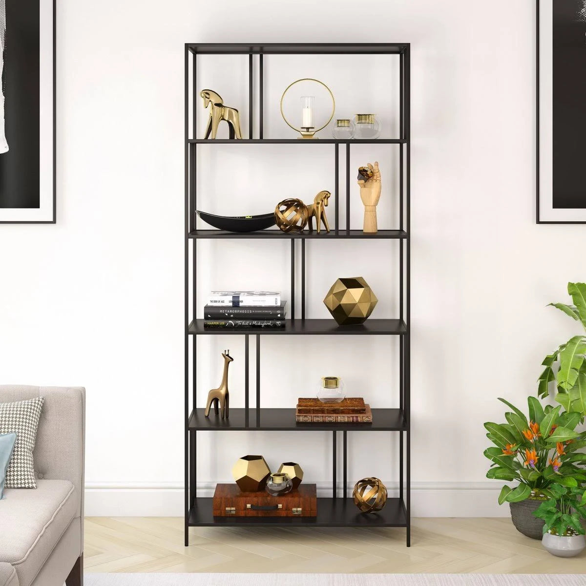 Blackened Bronze Finish Bookcase R765