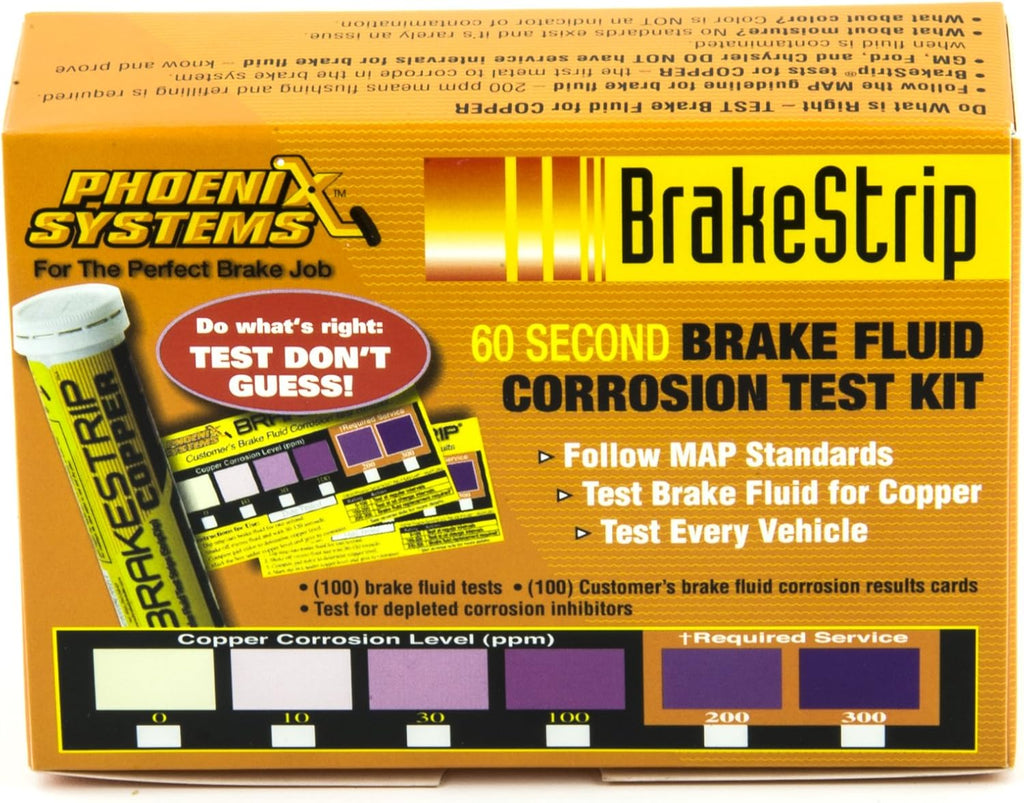 Brake Fluid Test Strip Kit, 100 Test Strips and 100 Rating Cards, Pack of 2 Y97582