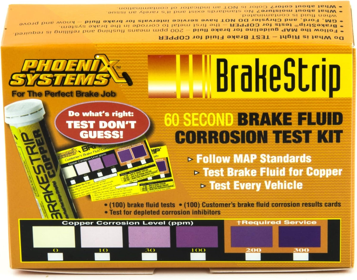 Brake Fluid Test Strip Kit, 100 Test Strips and 100 Rating Cards, Pack of 2 Y97582