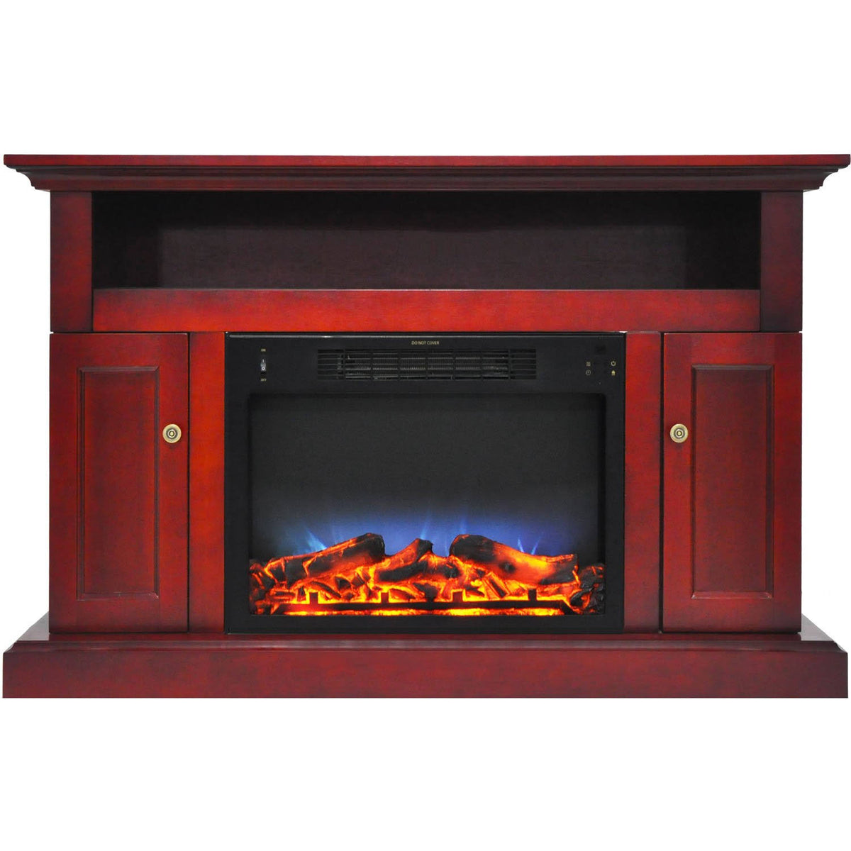 Cherry Electric Fireplace with Entertainment Stand S88098