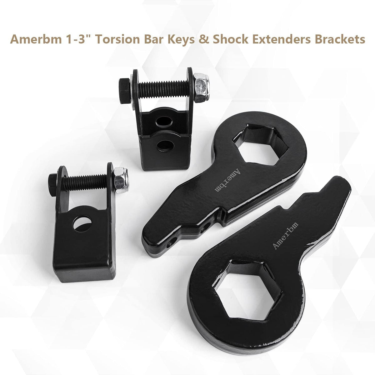 1-3 Inch Forged Steel Torsion Bar Keys with Shock Extenders Brackets Pack of 2 C513