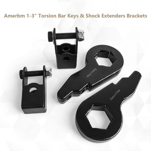 1-3 Inch Forged Steel Torsion Bar Keys with Shock Extenders Brackets Pack of 2 C513