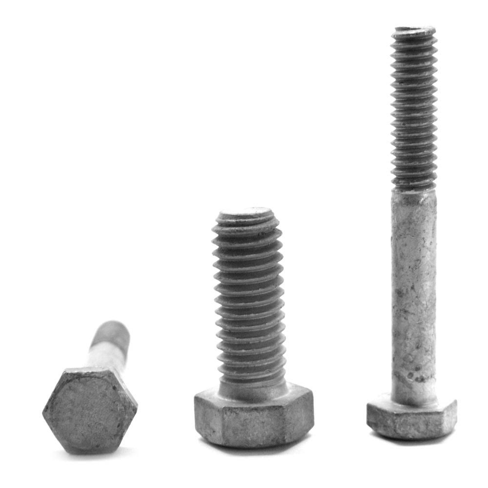 5/16 inch-18 x 2 1/2 inch Coarse Thread A307 Grade A Hex Bolt Low Carbon Steel Hot Dip Galvanized Pk 100 M232