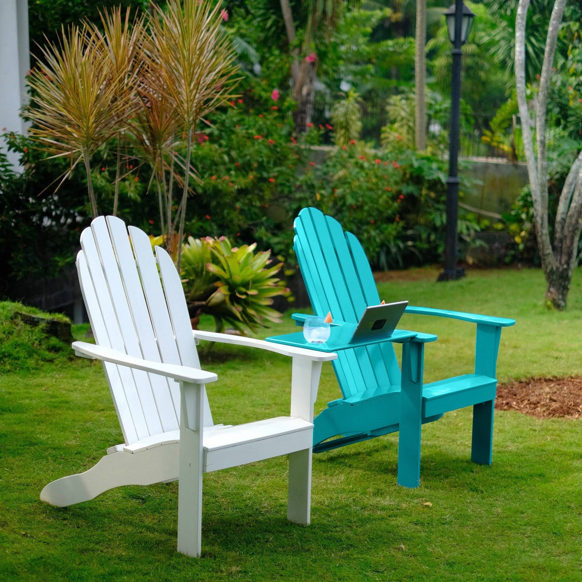 Dark Green Adirondack Chair with Tray Table H7809