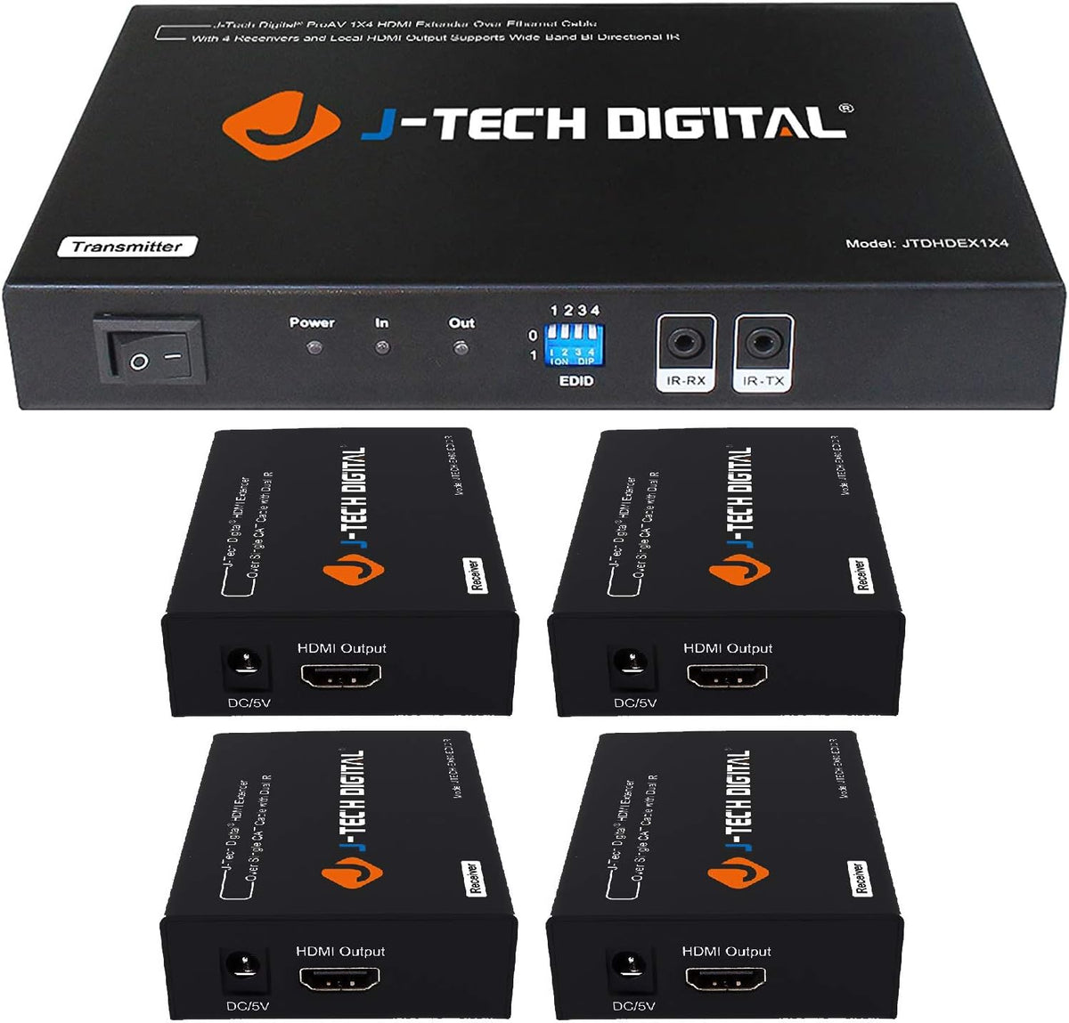 1X8 HDMI Extender Amplifier Splitter Over Ethernet Cable with Bi-Direction IR and EDID Functions I5943