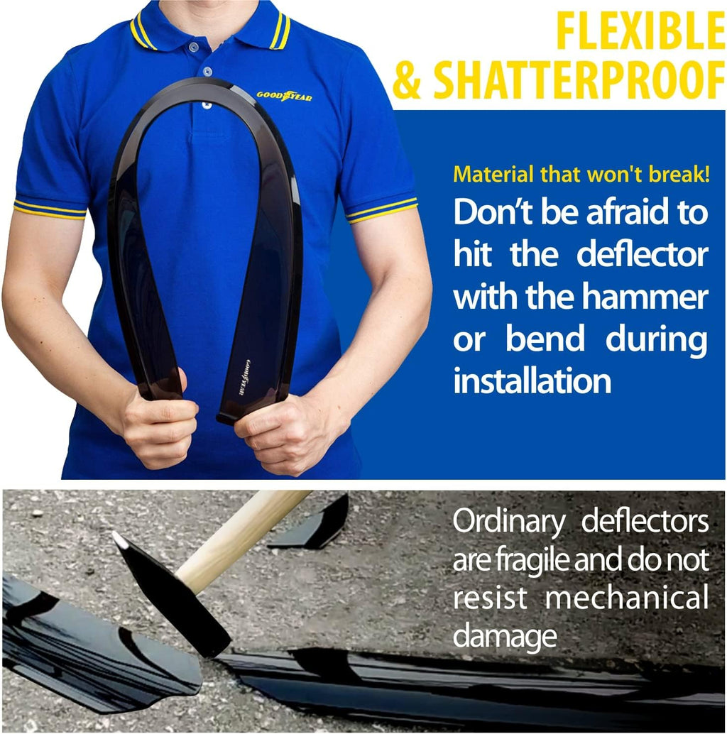 Shatterproof Tape-on Window Deflectors 4 pcs N428530