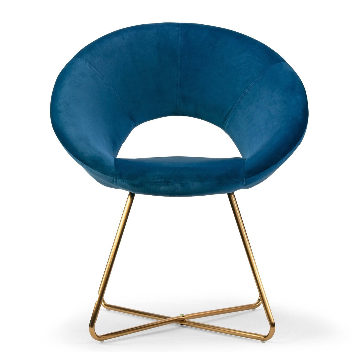 Blue Velvet Dining Chair with Metal Legs V373