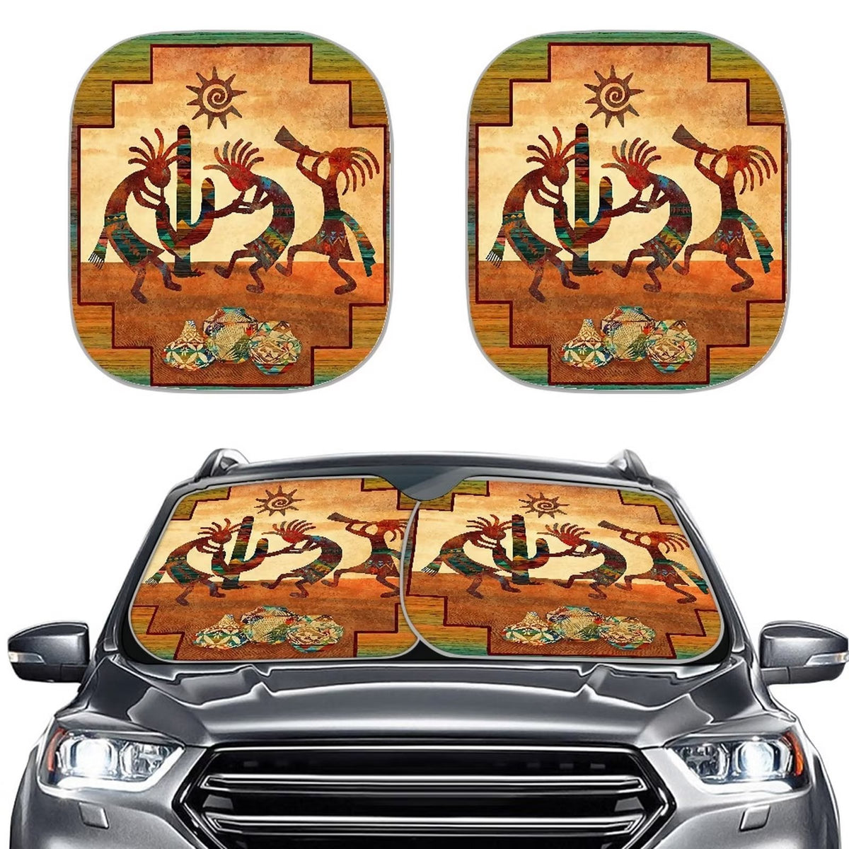 Sun Shade for Car Windshield 2 Pack Foldable Sun Reflector Z108