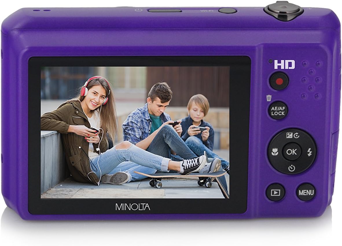 12x Zoom Wi-Fi Digital Camera Purple Pack of 2 T261