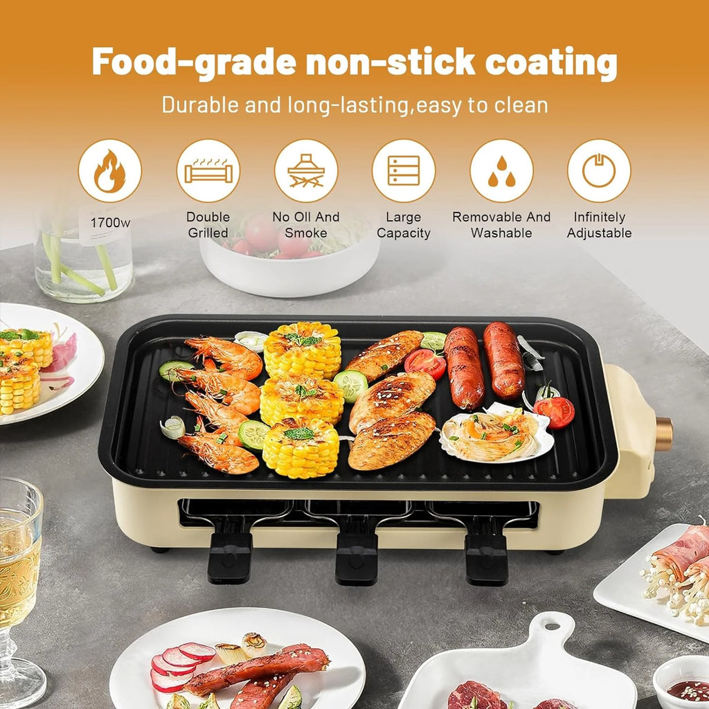 Indoor Electric Smokeless Grill with Non-Stick Removable Plate, 1500W D44366