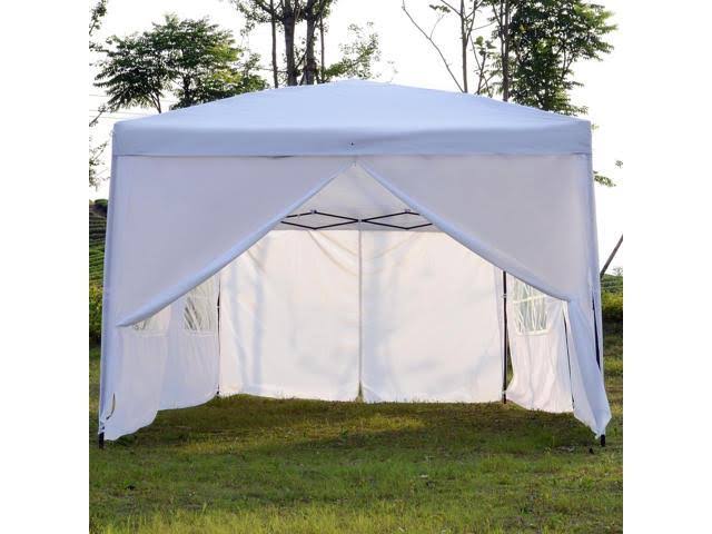 10x20 ft Pop Up Canopy Tent Gazebo with Sides - White W2345