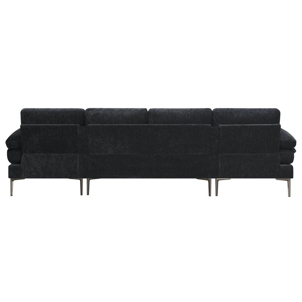 Black Upholstered Sectional L498