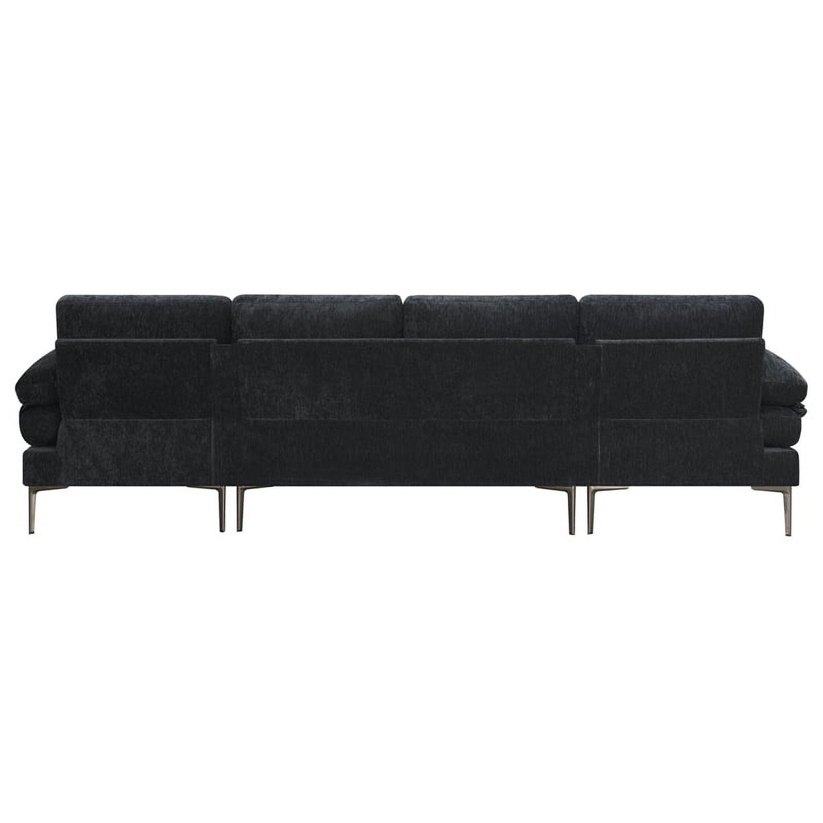 Black Upholstered Sectional L498