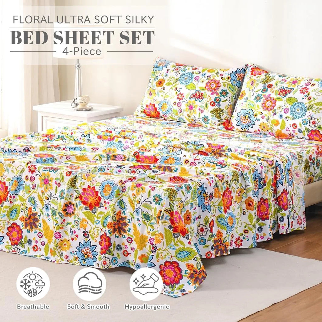California King 4 Piece Microfiber Sheet Set with Deep Pocket U22834