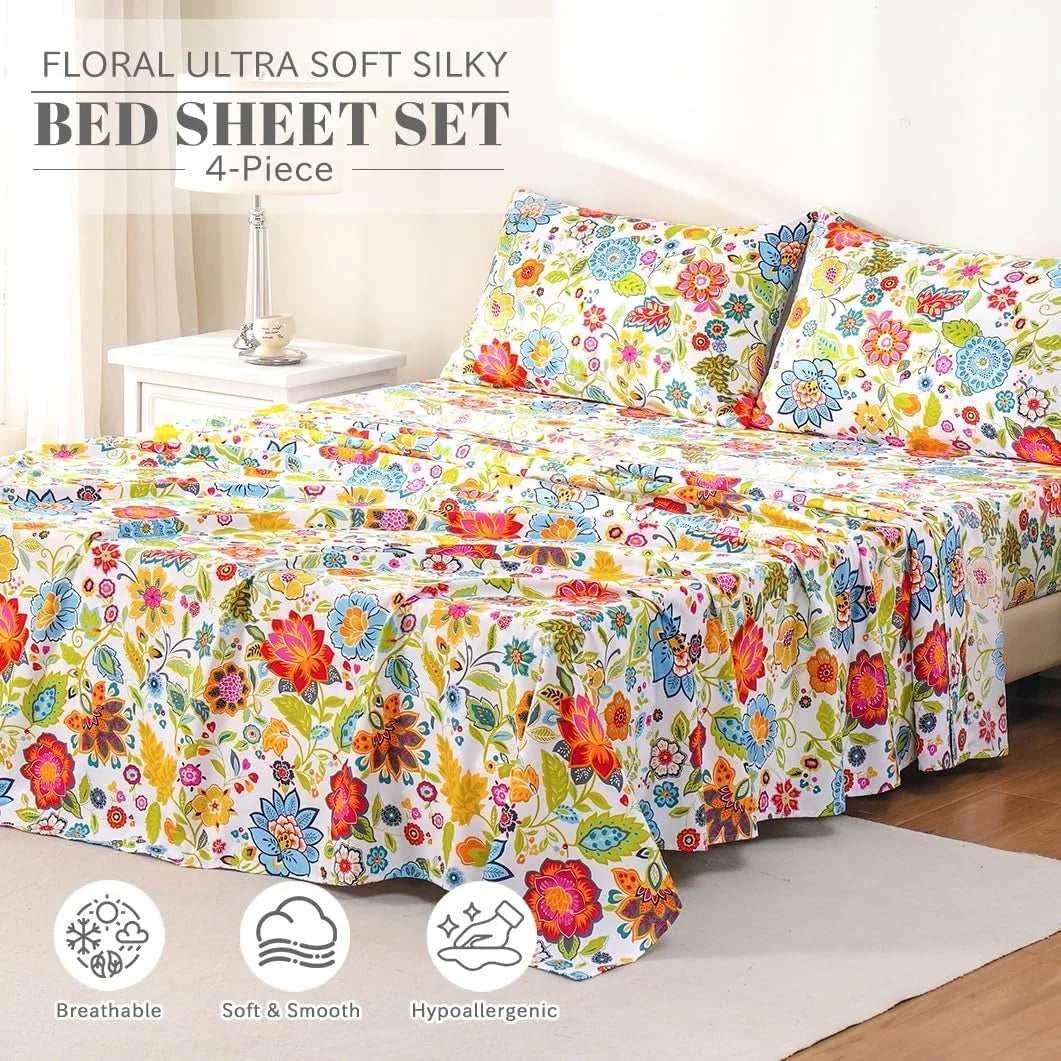California King 4 Piece Microfiber Sheet Set with Deep Pocket U22834
