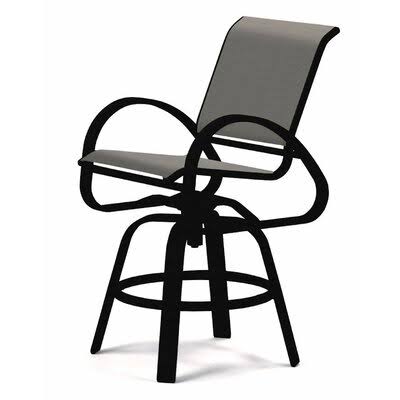 Textured Black Alloy Patio Bar Stool A4061