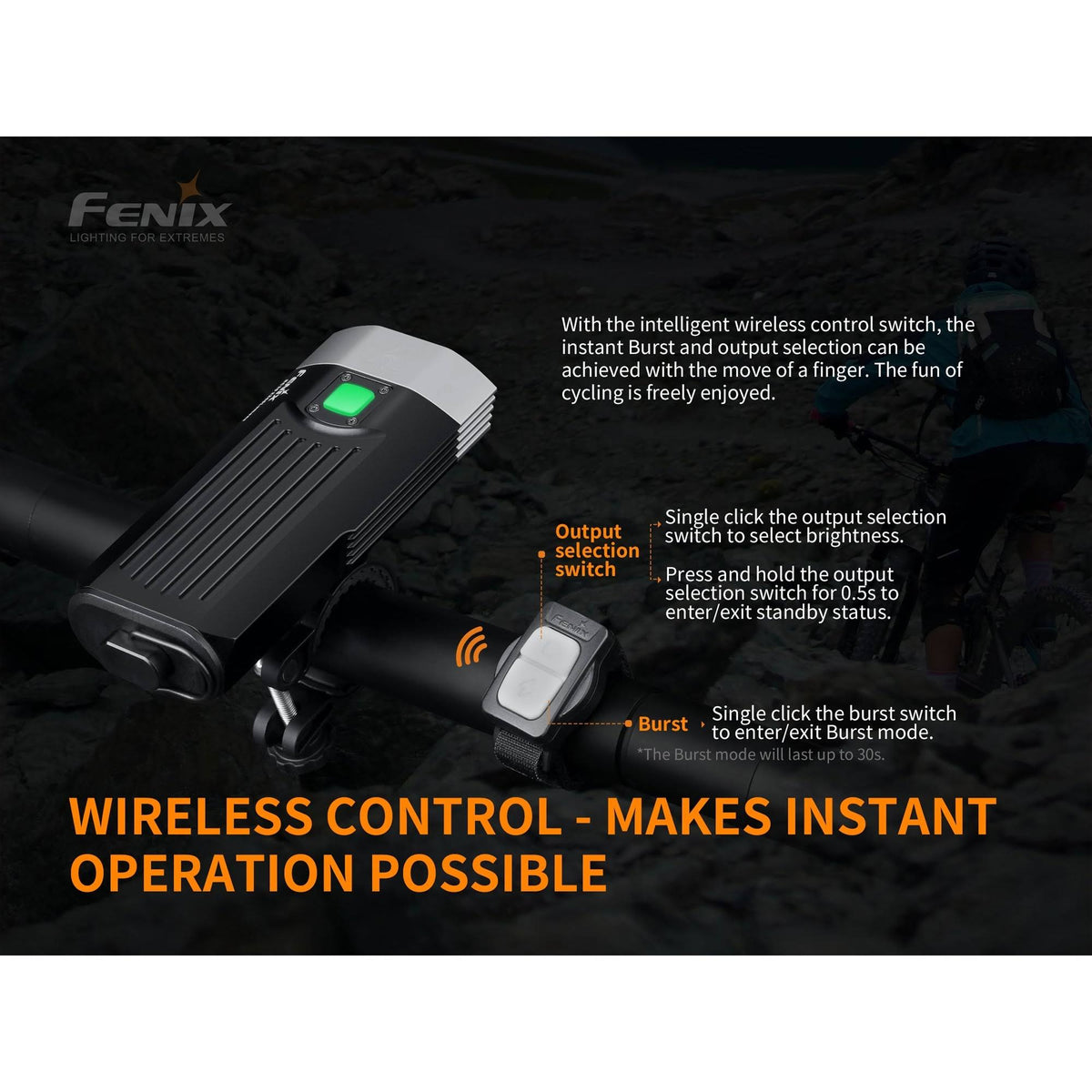 LED Bike Light with Wireless Remote Switch Q334