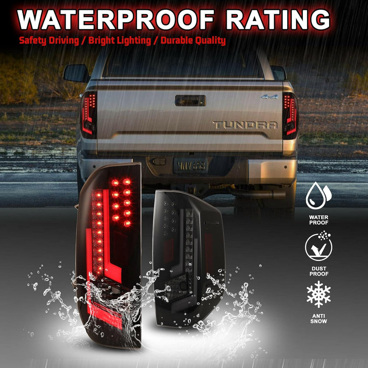 Black Housing Smoke Lens LED Taillight Assembly X663