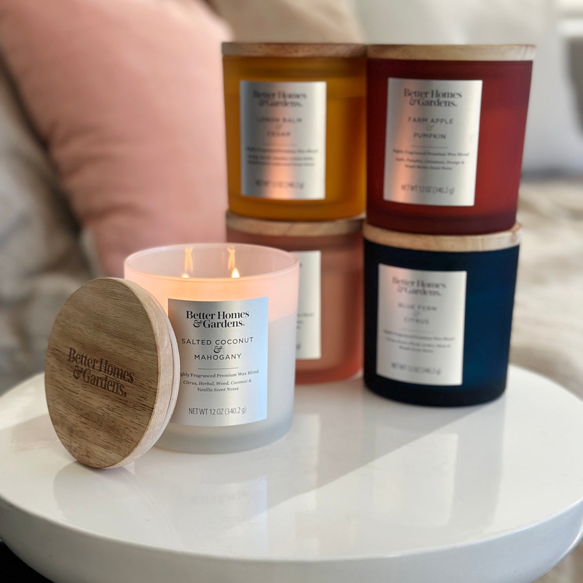 12oz Salted Coconut & Mahogany Scented 2-Wick Jar Candle C6391