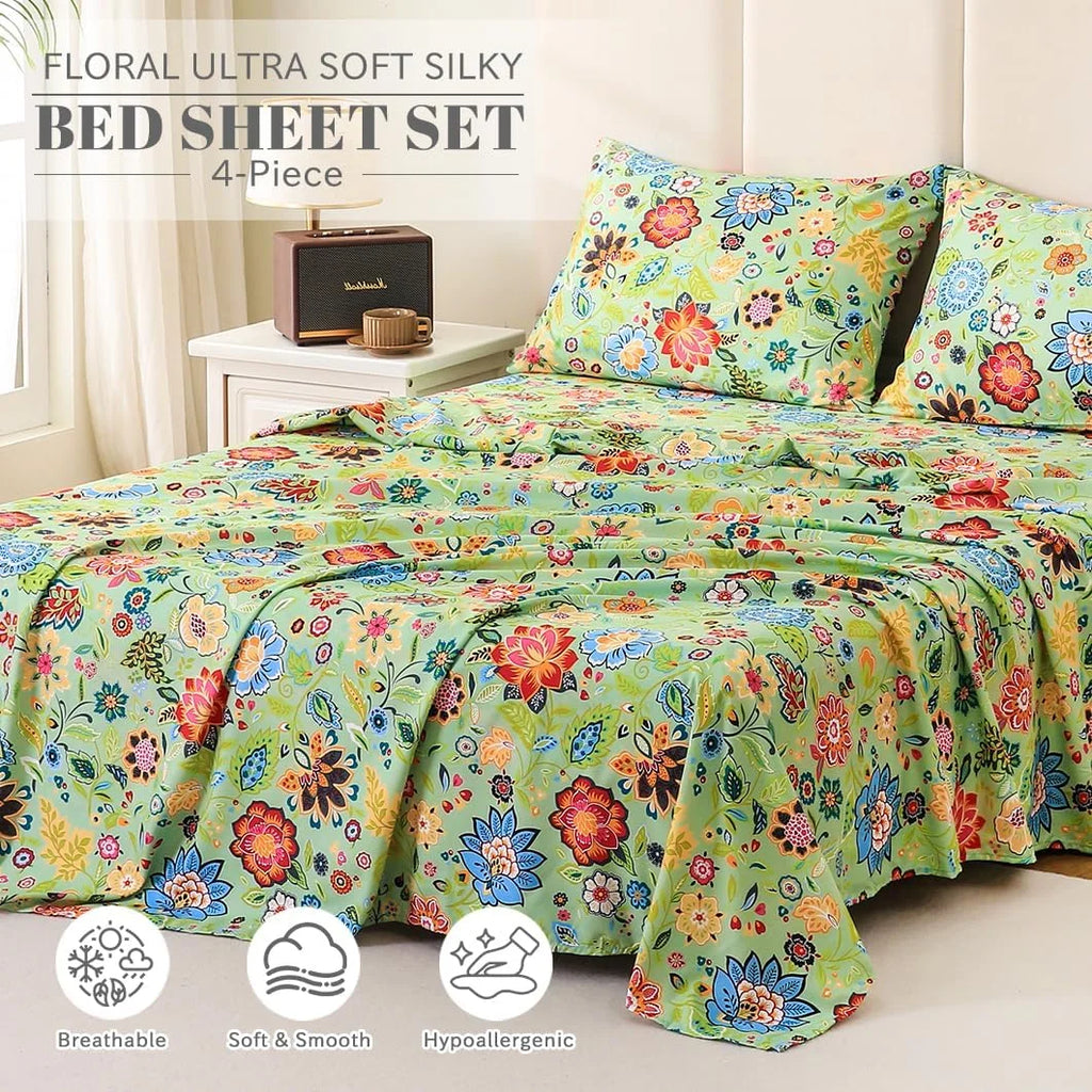 California King 4 Piece Microfiber Sheet Set with Deep Pocket U22834