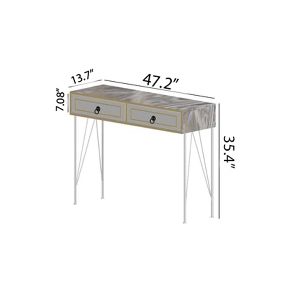 Black 2-Drawer Sideboard with Metal Legs N720