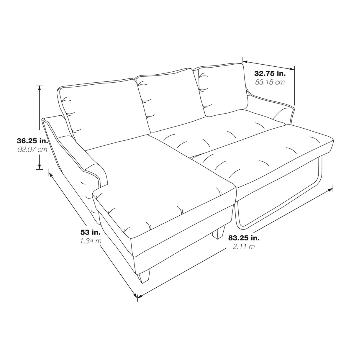 Gray Fabric Sleeper Sofa W83466